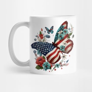 4th of July Floral Butterfly Funny Mug